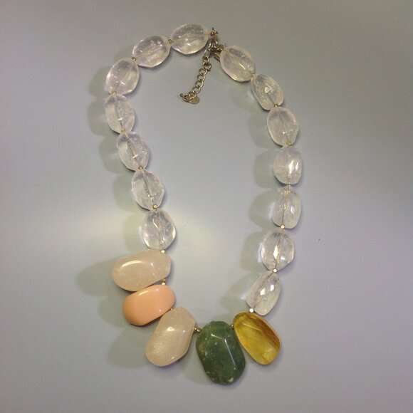 Loft (Ann Taylor) Necklace Chunky Bead Rock Candy Pastel Multicolor - Picture 4 of 15